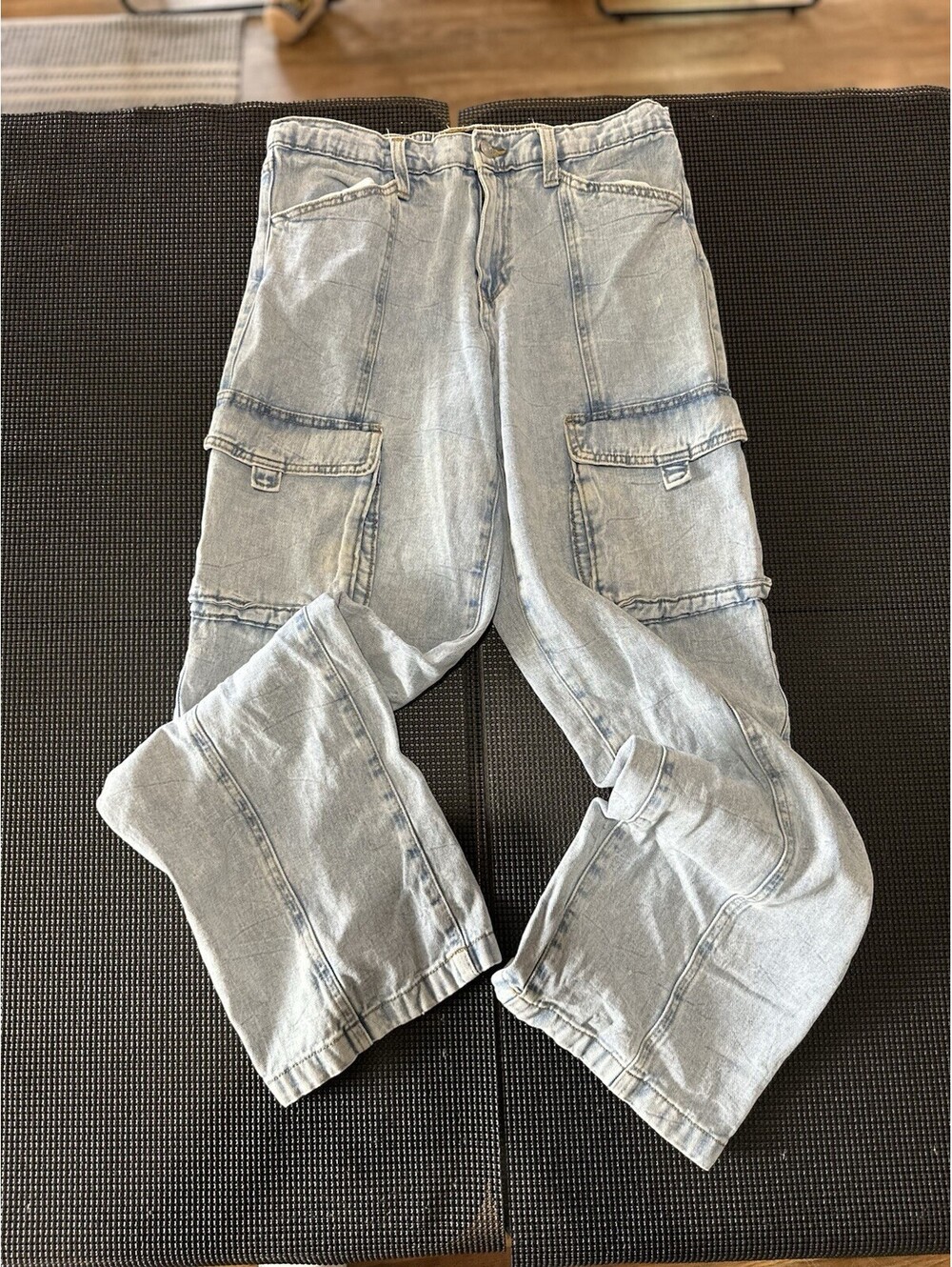 Scoop Wide Leg Cargo Jeans Womens Size 4 Light Wash Y2K Baggy Denim